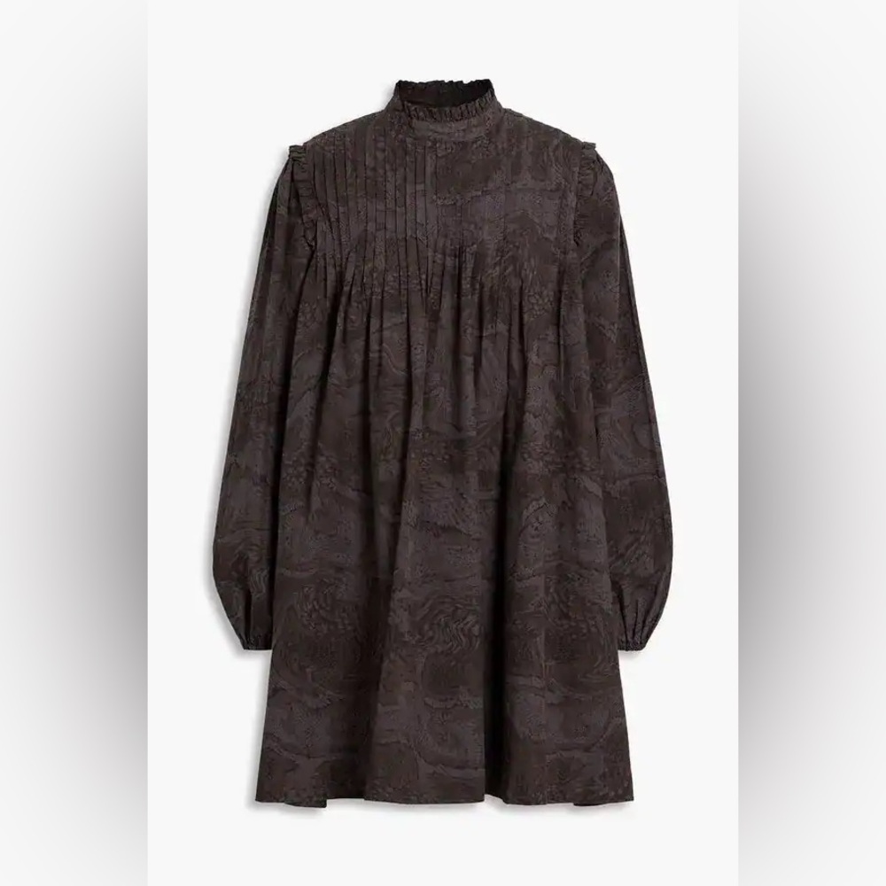 Ganni Tiger’s Eye Overdyed Poplin Mini Dress - Picture 2 of 3